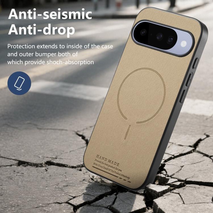 For Google Pixel 9 / 9 Pro Fabric Magnetic PU Back Cover Phone Case