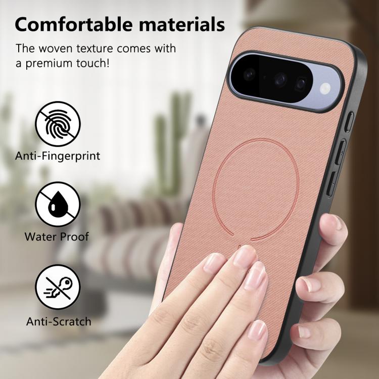 For Google Pixel 9 / 9 Pro Fabric Magnetic PU Back Cover Phone Case