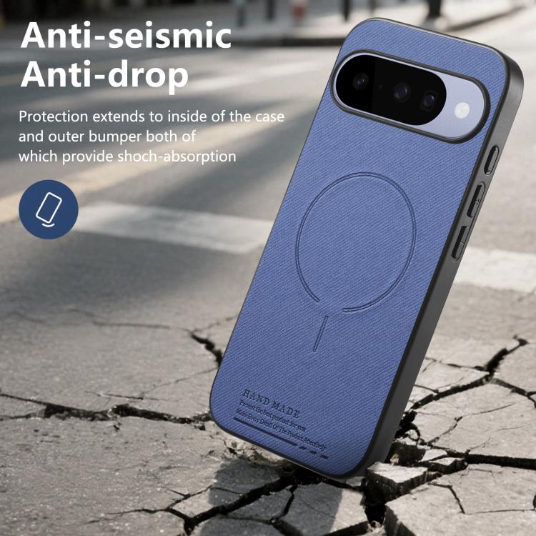 For Google Pixel 9 Pro XL Fabric Magnetic PU Back Cover Phone Case