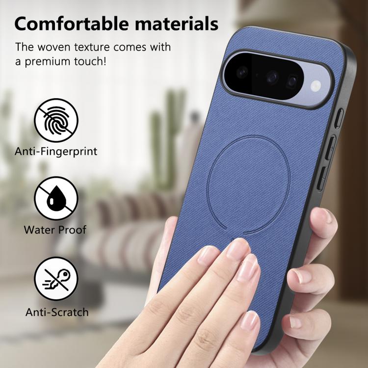 For Google Pixel 9 Pro XL Fabric Magnetic PU Back Cover Phone Case