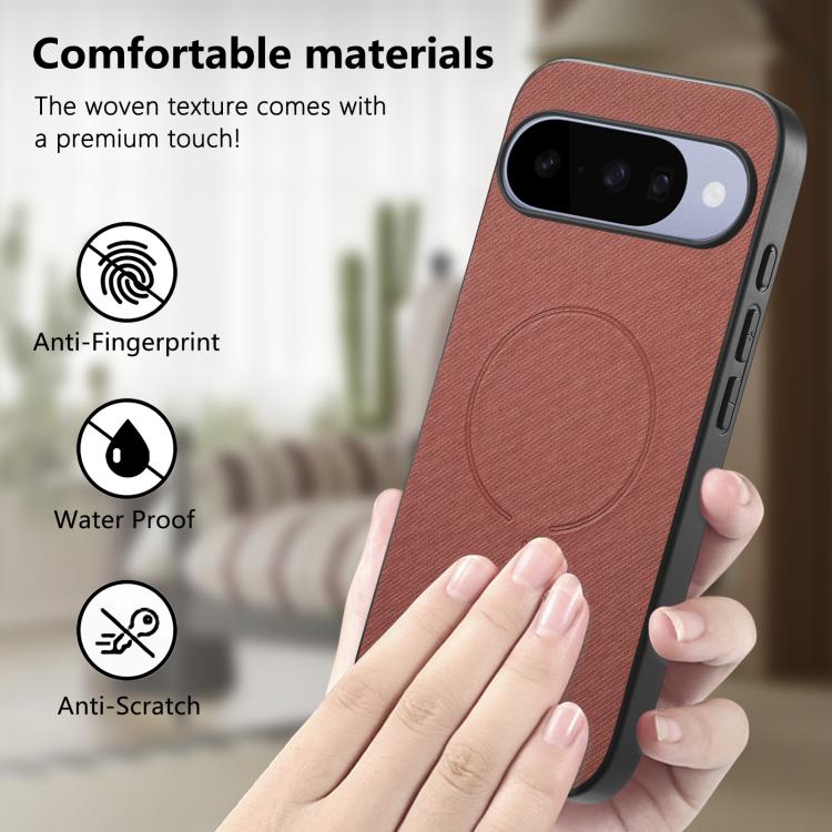 For Google Pixel 9 Pro XL Fabric Magnetic PU Back Cover Phone Case