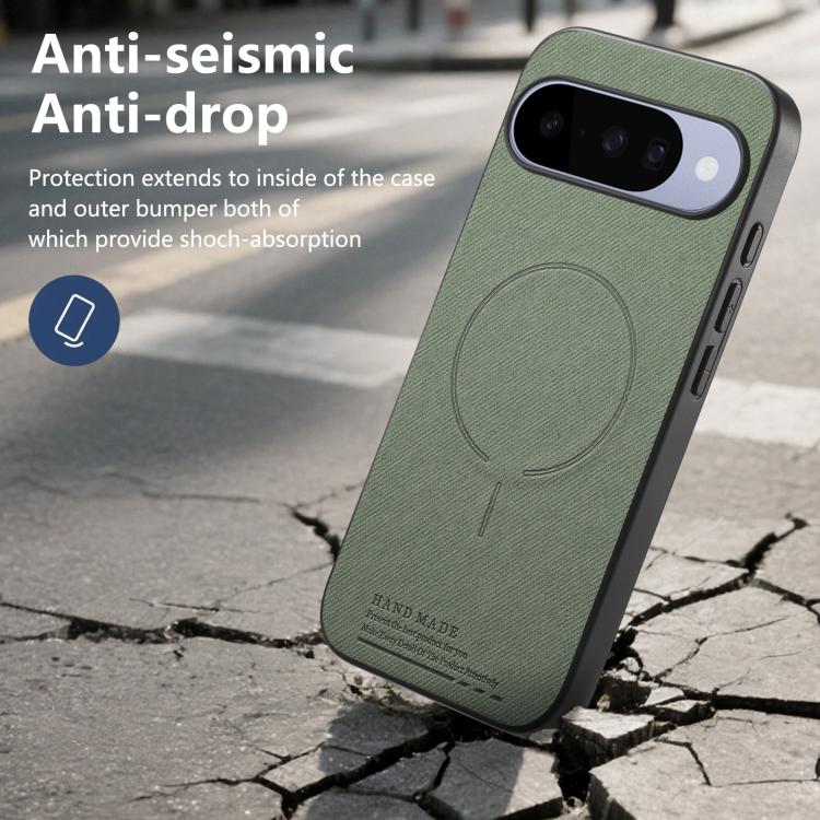 For Google Pixel 9 Pro XL Fabric Magnetic PU Back Cover Phone Case