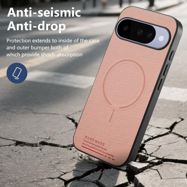 For Google Pixel 9 Pro XL Fabric Magnetic PU Back Cover Phone Case
