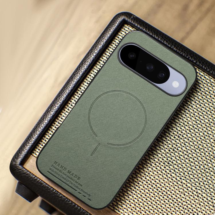 For Google Pixel 9a Fabric Magnetic PU Back Cover Phone Case