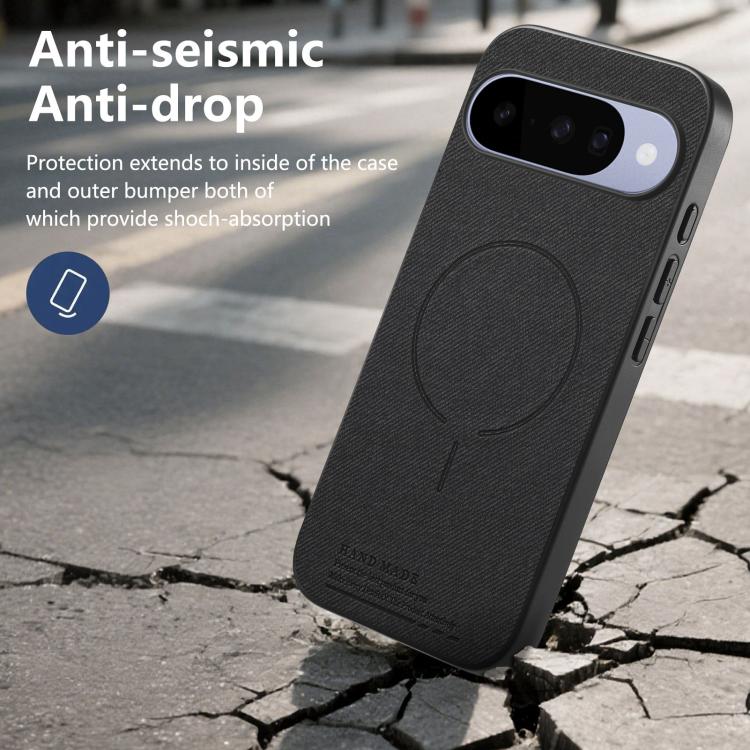 For Google Pixel 10 / 10 Pro Fabric Magnetic PU Back Cover Phone Case