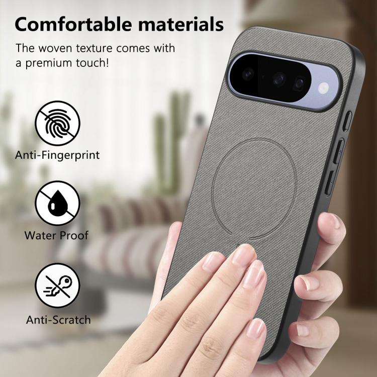 For Google Pixel 10 / 10 Pro Fabric Magnetic PU Back Cover Phone Case