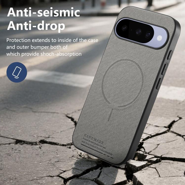 For Google Pixel 10a Fabric Magnetic PU Back Cover Phone Case