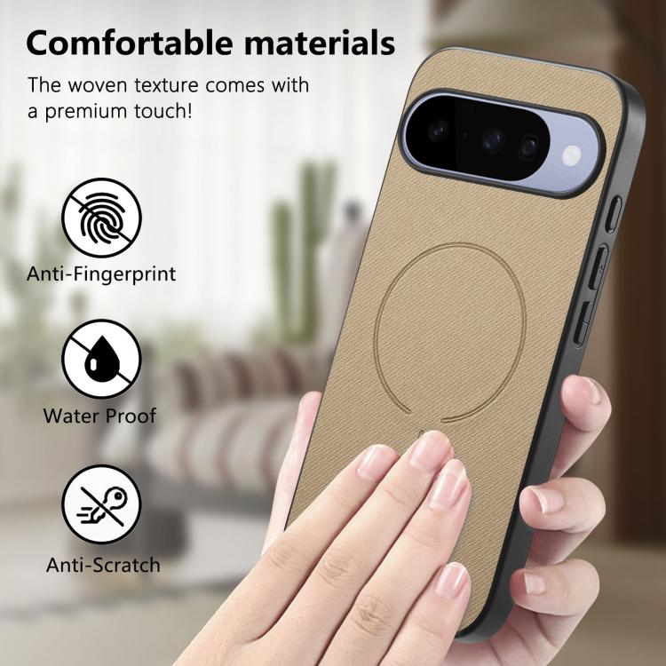 For Google Pixel 10a Fabric Magnetic PU Back Cover Phone Case