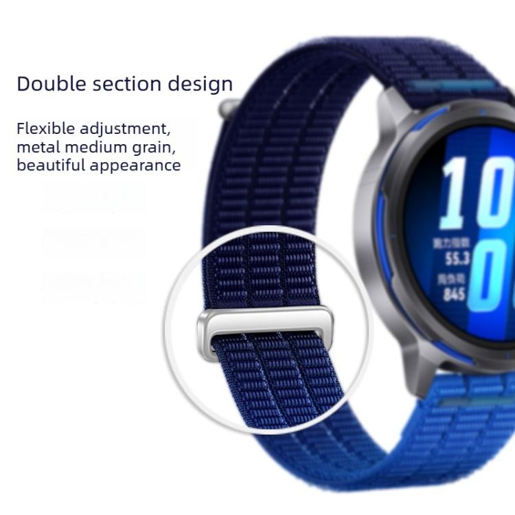 22mm Double-Link Cloud-Feel Breathable Nylon Loop Metal Head Watch Band