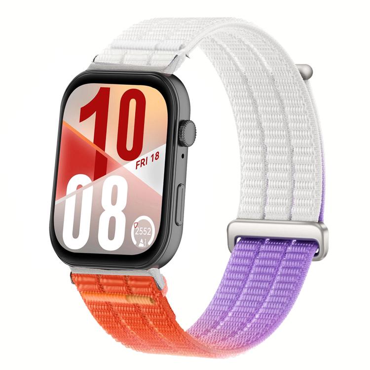 For Huawei Watch Fit 5 / Fit 5 Pro / Fit 4 Double-Link Cloud-Feel Breathable Nylon Loop Metal Head Watch Band