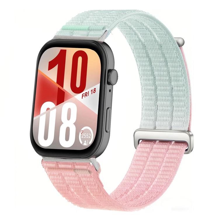 For Huawei Watch Fit 5 / Fit 5 Pro / Fit 4 Double-Link Cloud-Feel Breathable Nylon Loop Metal Head Watch Band