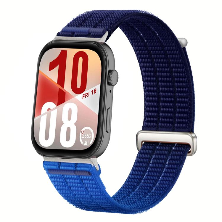 For Huawei Watch Fit 5 / Fit 5 Pro / Fit 4 Double-Link Cloud-Feel Breathable Nylon Loop Metal Head Watch Band