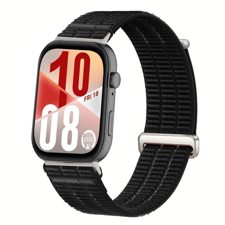 For Huawei Watch Fit 5 / Fit 5 Pro / Fit 4 Double-Link Cloud-Feel Breathable Nylon Loop Metal Head Watch Band