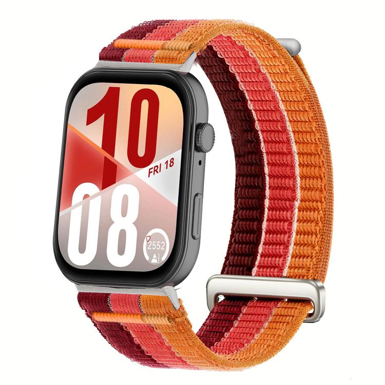 For Huawei Watch Fit 5 / Fit 5 Pro / Fit 4 Double-Link Cloud-Feel Breathable Nylon Loop Metal Head Watch Band