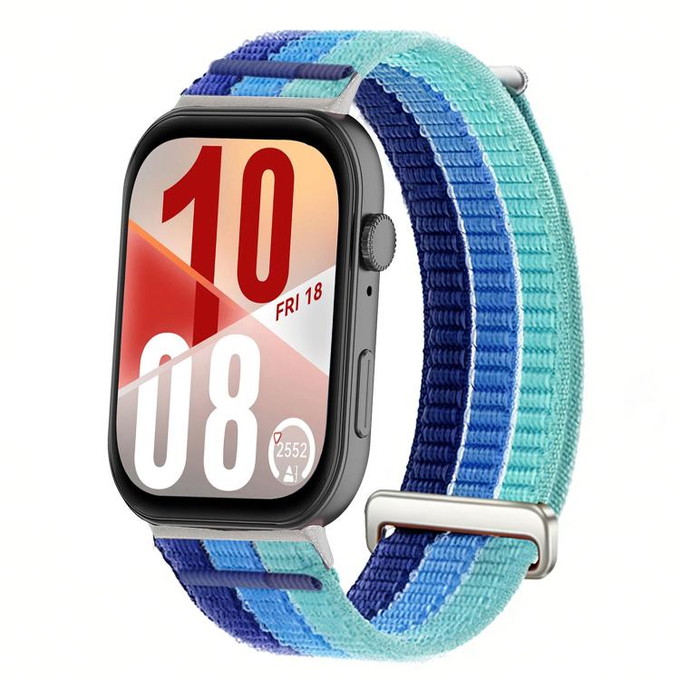 For Huawei Watch Fit 5 / Fit 5 Pro / Fit 4 Double-Link Cloud-Feel Breathable Nylon Loop Metal Head Watch Band