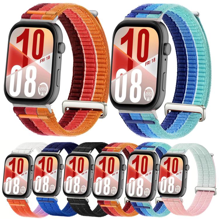 For Huawei Watch Fit 5 / Fit 5 Pro / Fit 4 Double-Link Cloud-Feel Breathable Nylon Loop Metal Head Watch Band