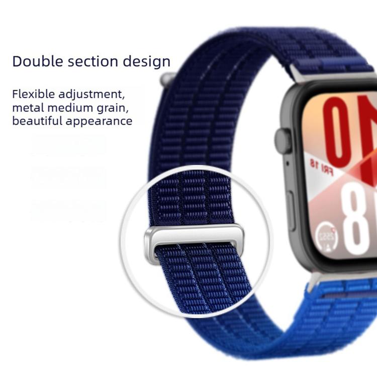 For Huawei Watch Fit 5 / Fit 5 Pro / Fit 4 Double-Link Cloud-Feel Breathable Nylon Loop Metal Head Watch Band