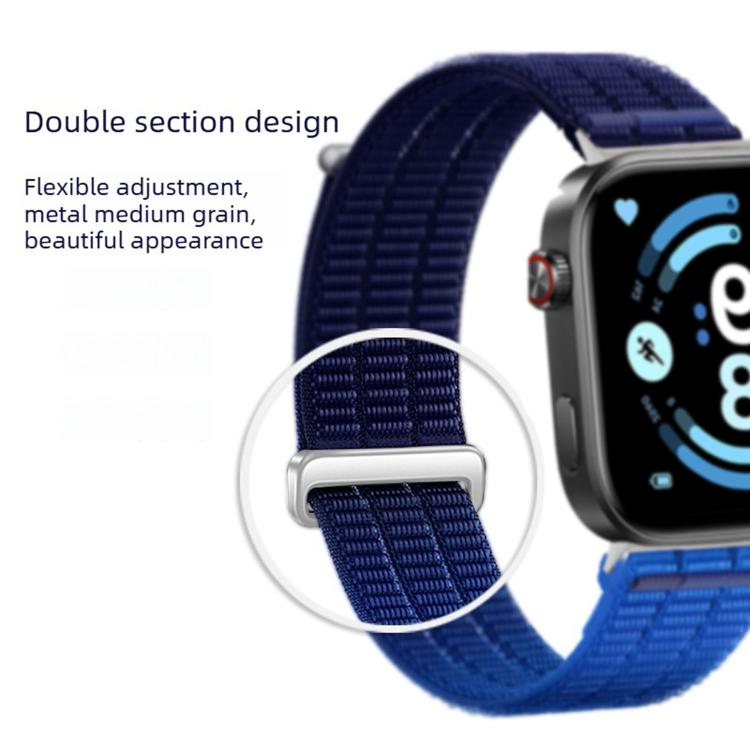 For Xiaomi Band  10 Pro / Redmi Watch 6 / 5 Double-Link Cloud-Feel Breathable Nylon Loop Metal Head Watch Band