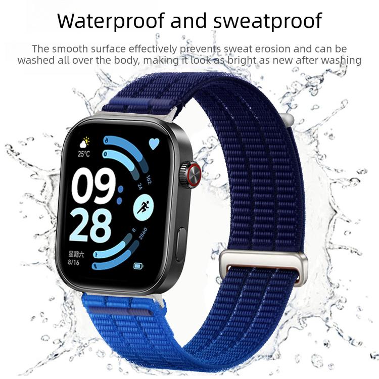 For Xiaomi Band  10 Pro / Redmi Watch 6 / 5 Double-Link Cloud-Feel Breathable Nylon Loop Metal Head Watch Band