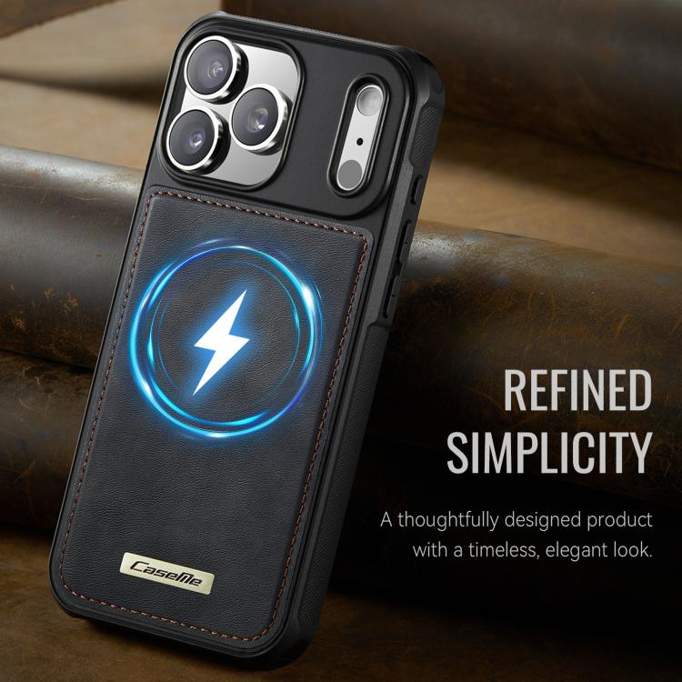 For iPhone 17 Pro Max CaseMe C69 Series Magnetic Vegan Leather Back Phone Case