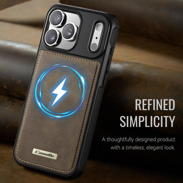 For iPhone 17 Pro Max CaseMe C69 Series Magnetic Vegan Leather Back Phone Case
