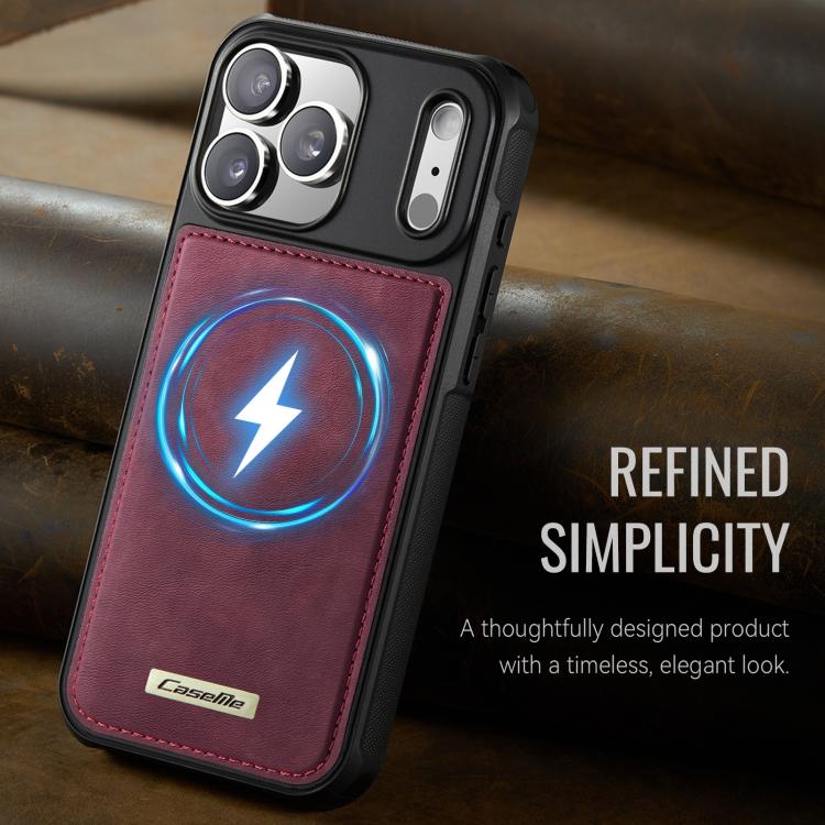 For iPhone 17 Pro Max CaseMe C69 Series Magnetic Vegan Leather Back Phone Case
