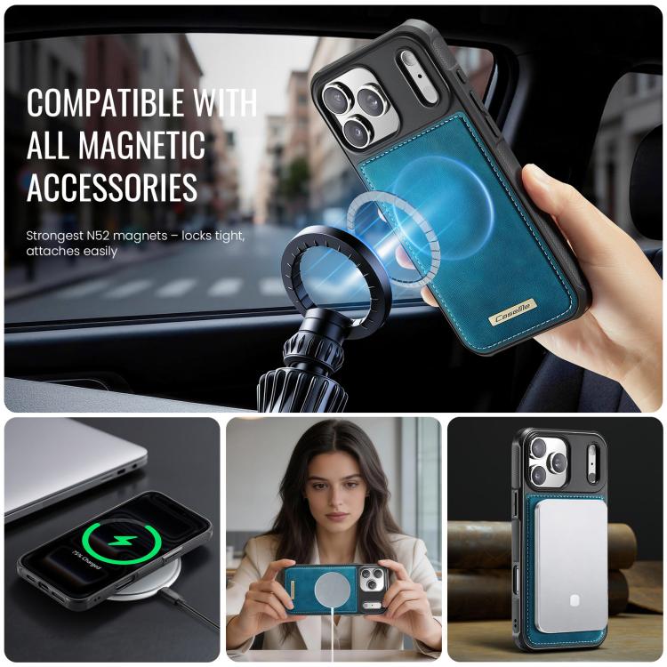 For iPhone 17 Pro Max CaseMe C69 Series Magnetic Vegan Leather Back Phone Case