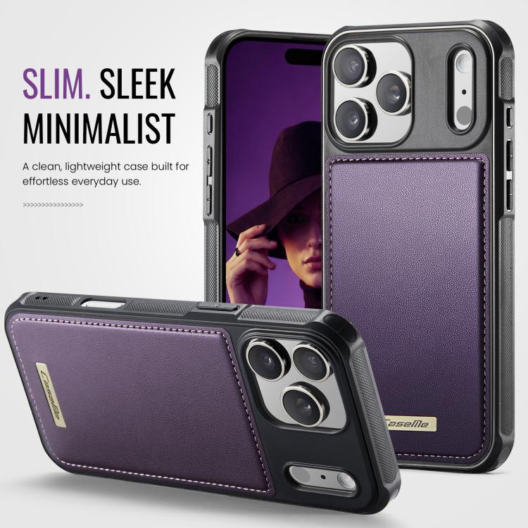 For iPhone 17 Pro Max CaseMe C69 Series Magnetic Vegan Leather Back Phone Case