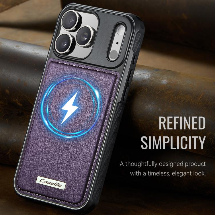 For iPhone 17 Pro Max CaseMe C69 Series Magnetic Vegan Leather Back Phone Case