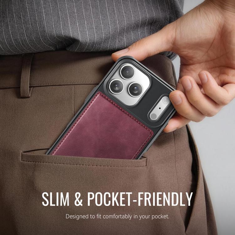 For iPhone 17 Pro CaseMe C69 Series Magnetic Vegan Leather Back Phone Case