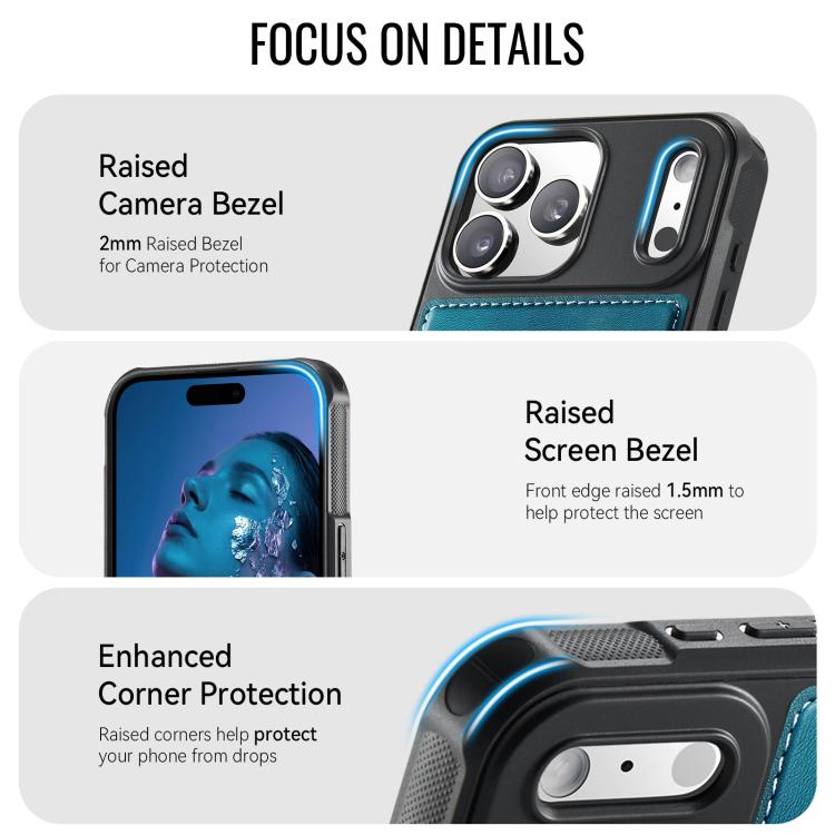 For iPhone 17 Pro CaseMe C69 Series Magnetic Vegan Leather Back Phone Case