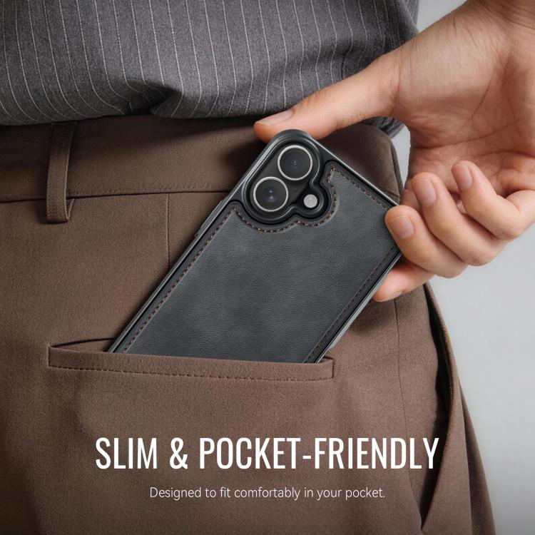 For iPhone 17 CaseMe C69 Series Magnetic Vegan Leather Back Phone Case