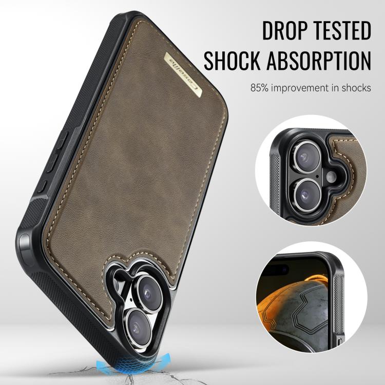 For iPhone 17 CaseMe C69 Series Magnetic Vegan Leather Back Phone Case