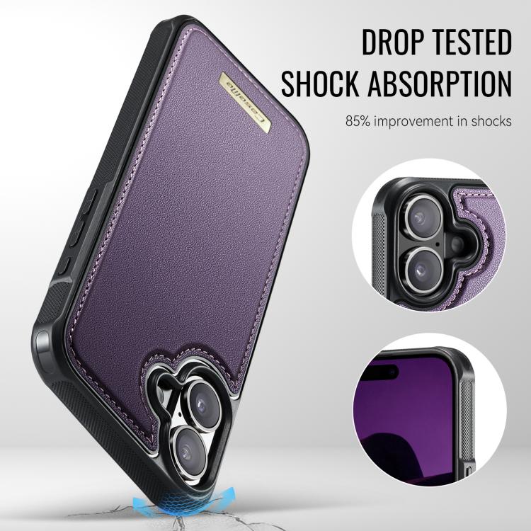 For iPhone 17 CaseMe C69 Series Magnetic Vegan Leather Back Phone Case