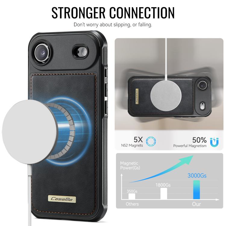 For iPhone Air CaseMe C69 Series Magnetic Vegan Leather Back Phone Case