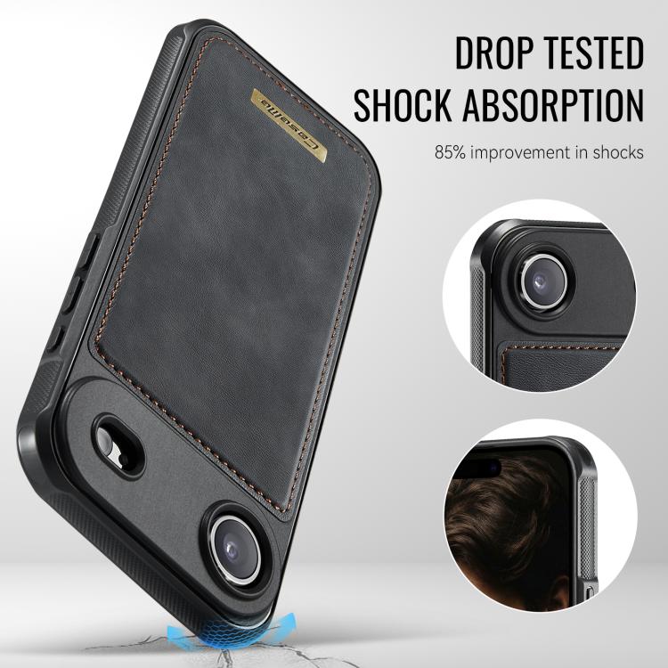 For iPhone Air CaseMe C69 Series Magnetic Vegan Leather Back Phone Case