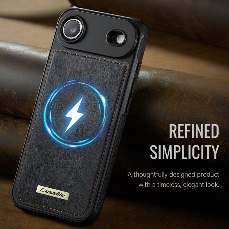 For iPhone Air CaseMe C69 Series Magnetic Vegan Leather Back Phone Case