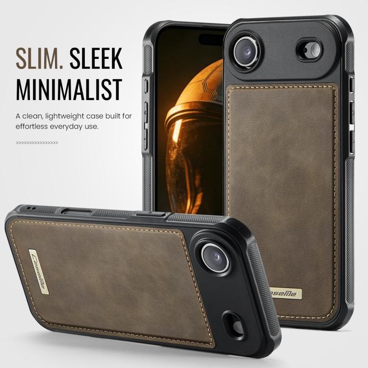 For iPhone Air CaseMe C69 Series Magnetic Vegan Leather Back Phone Case
