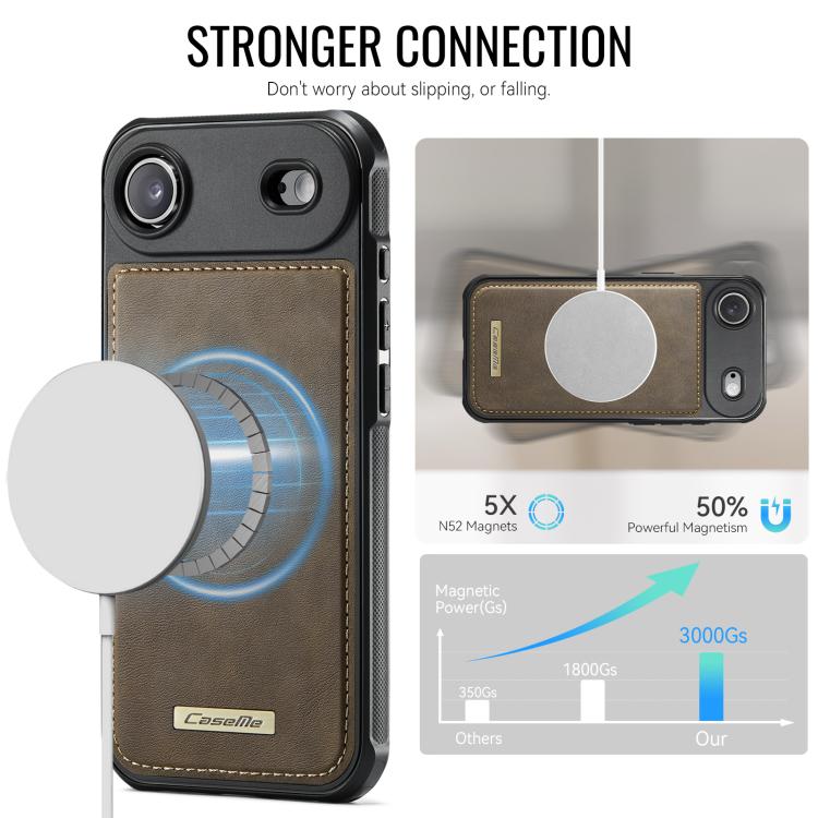 For iPhone Air CaseMe C69 Series Magnetic Vegan Leather Back Phone Case