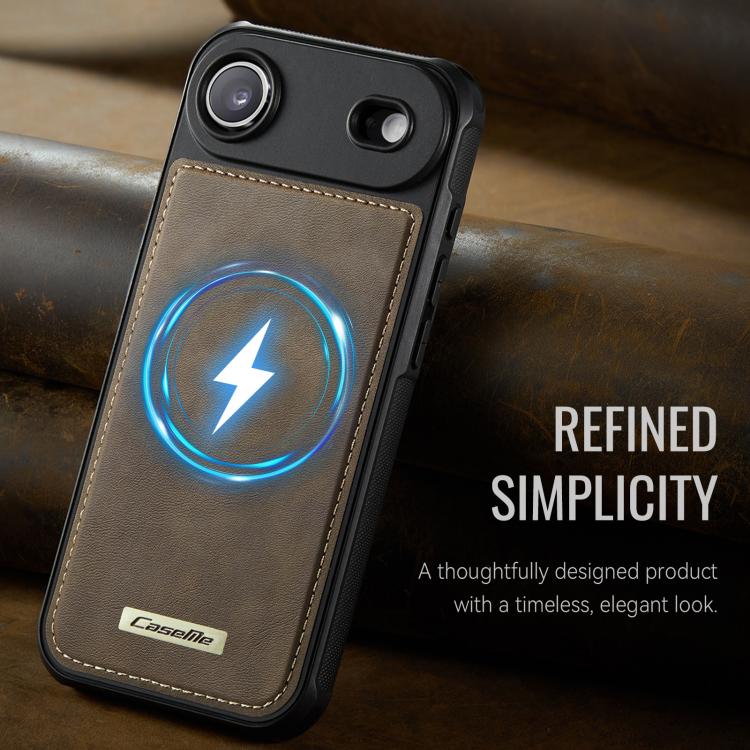 For iPhone Air CaseMe C69 Series Magnetic Vegan Leather Back Phone Case
