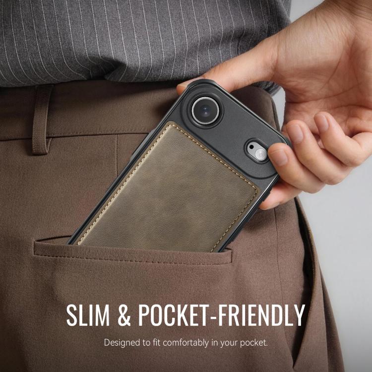 For iPhone Air CaseMe C69 Series Magnetic Vegan Leather Back Phone Case