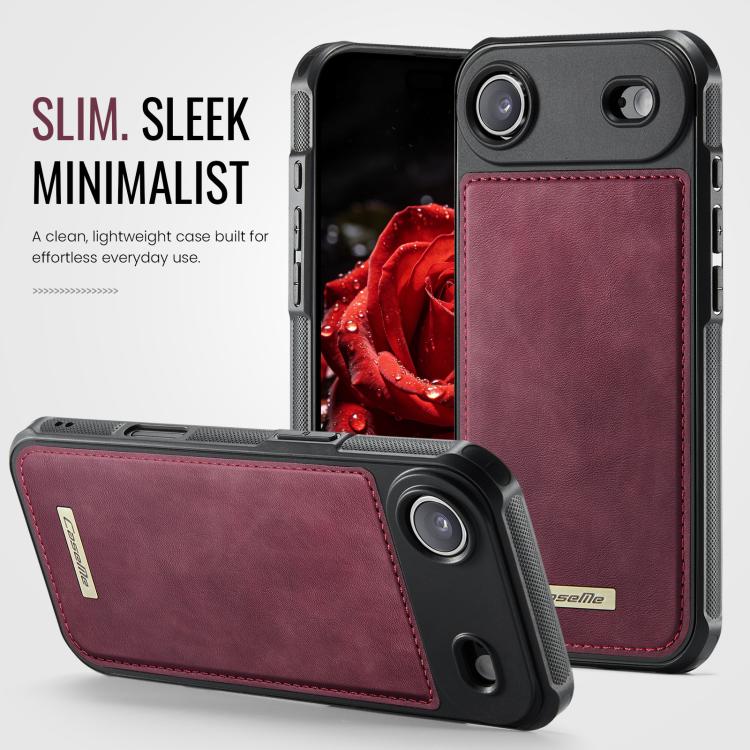 For iPhone Air CaseMe C69 Series Magnetic Vegan Leather Back Phone Case