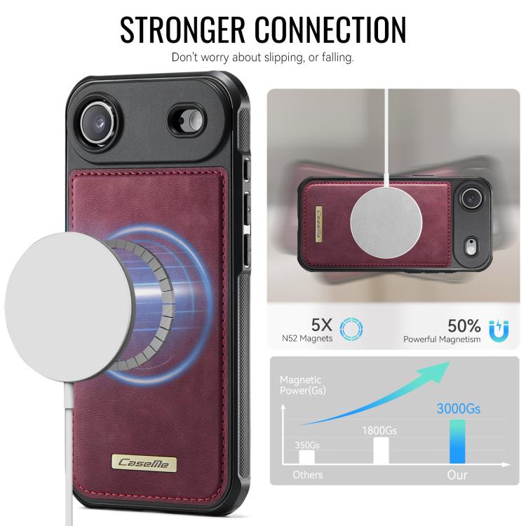 For iPhone Air CaseMe C69 Series Magnetic Vegan Leather Back Phone Case
