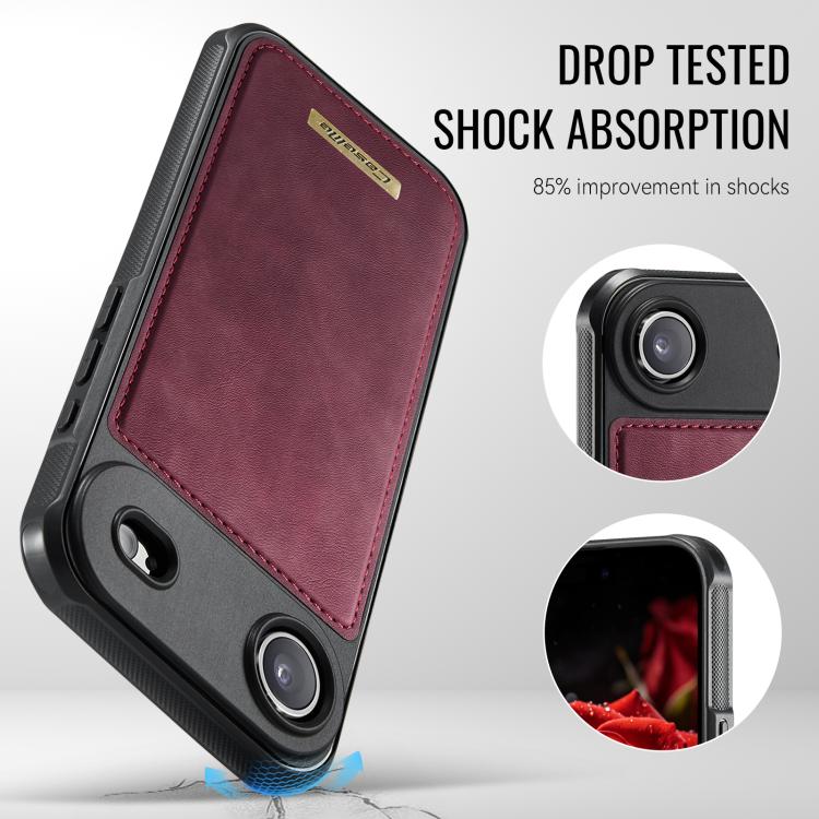 For iPhone Air CaseMe C69 Series Magnetic Vegan Leather Back Phone Case