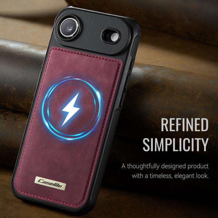 For iPhone Air CaseMe C69 Series Magnetic Vegan Leather Back Phone Case