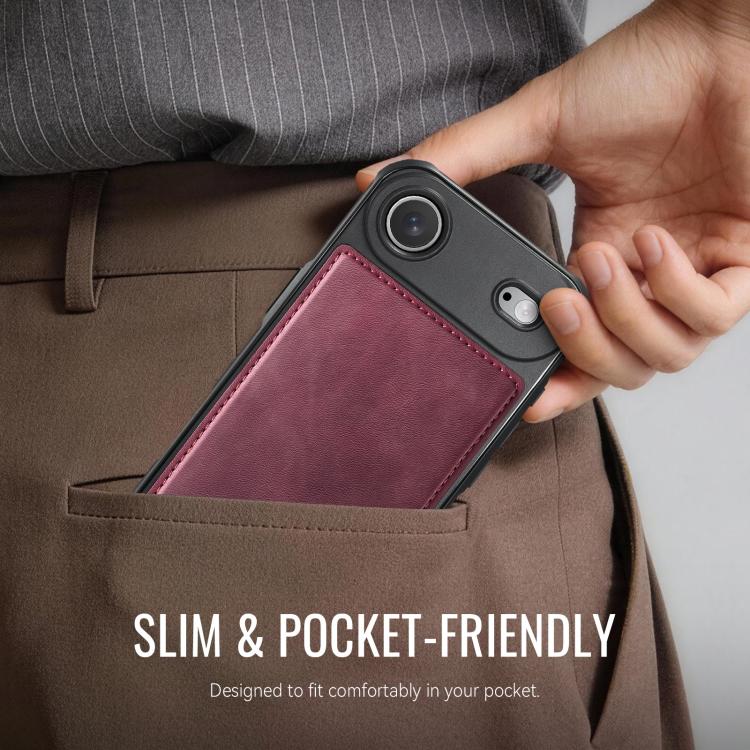For iPhone Air CaseMe C69 Series Magnetic Vegan Leather Back Phone Case