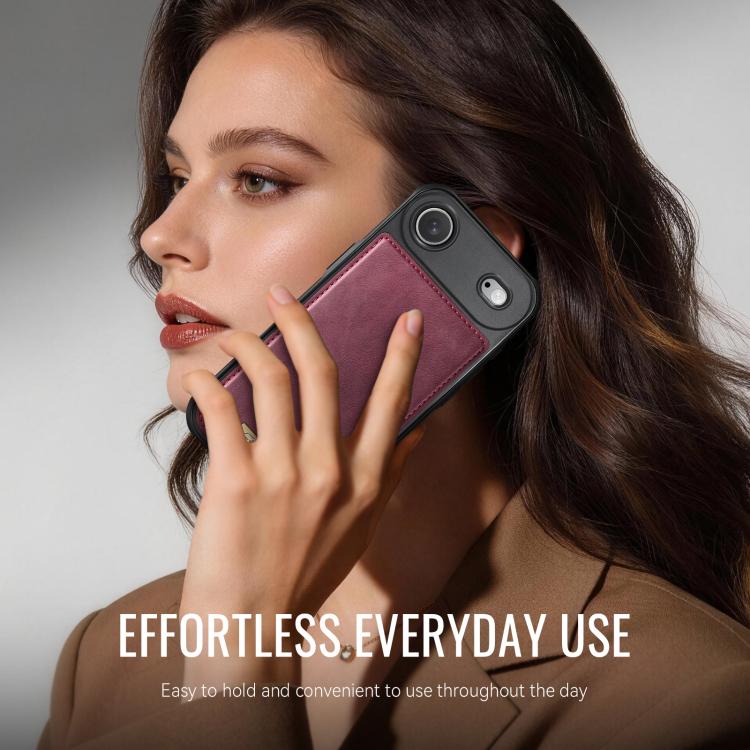 For iPhone Air CaseMe C69 Series Magnetic Vegan Leather Back Phone Case