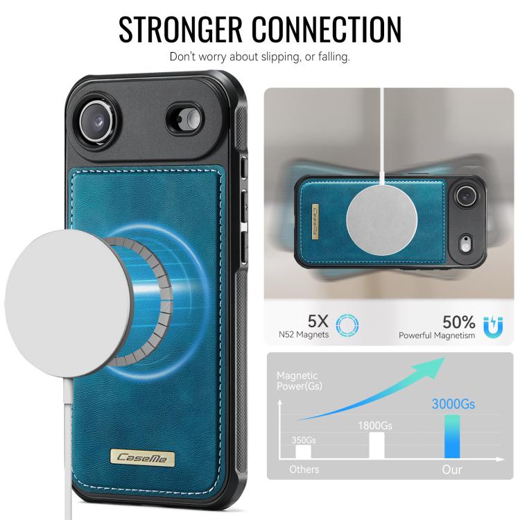 For iPhone Air CaseMe C69 Series Magnetic Vegan Leather Back Phone Case