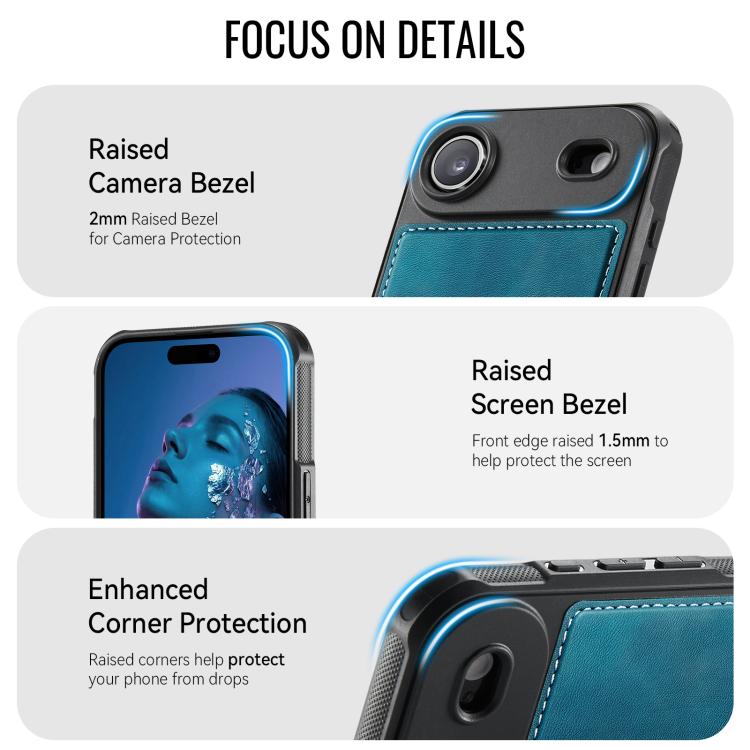 For iPhone Air CaseMe C69 Series Magnetic Vegan Leather Back Phone Case
