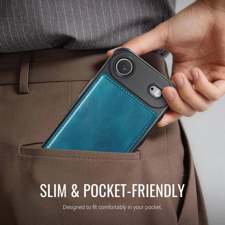 For iPhone Air CaseMe C69 Series Magnetic Vegan Leather Back Phone Case